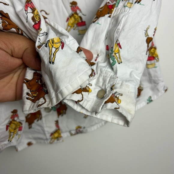 Wrangler Cowgirl Cowboys Printed Long Sleeve Little Girl Snap Button Down Size L - Picture 7 of 10